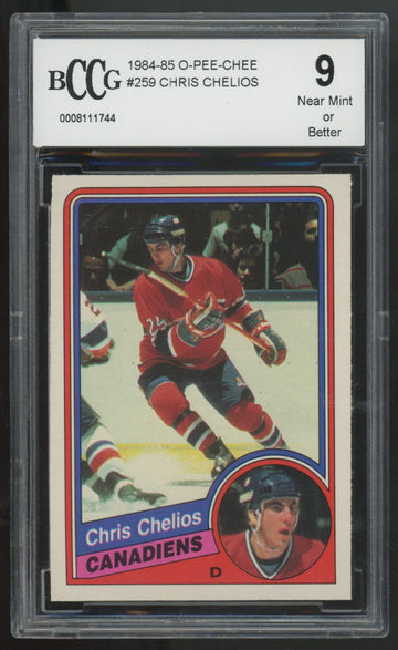 1984-85 O-Pee-Chee Chris Chelios RC #259 BCCG 9