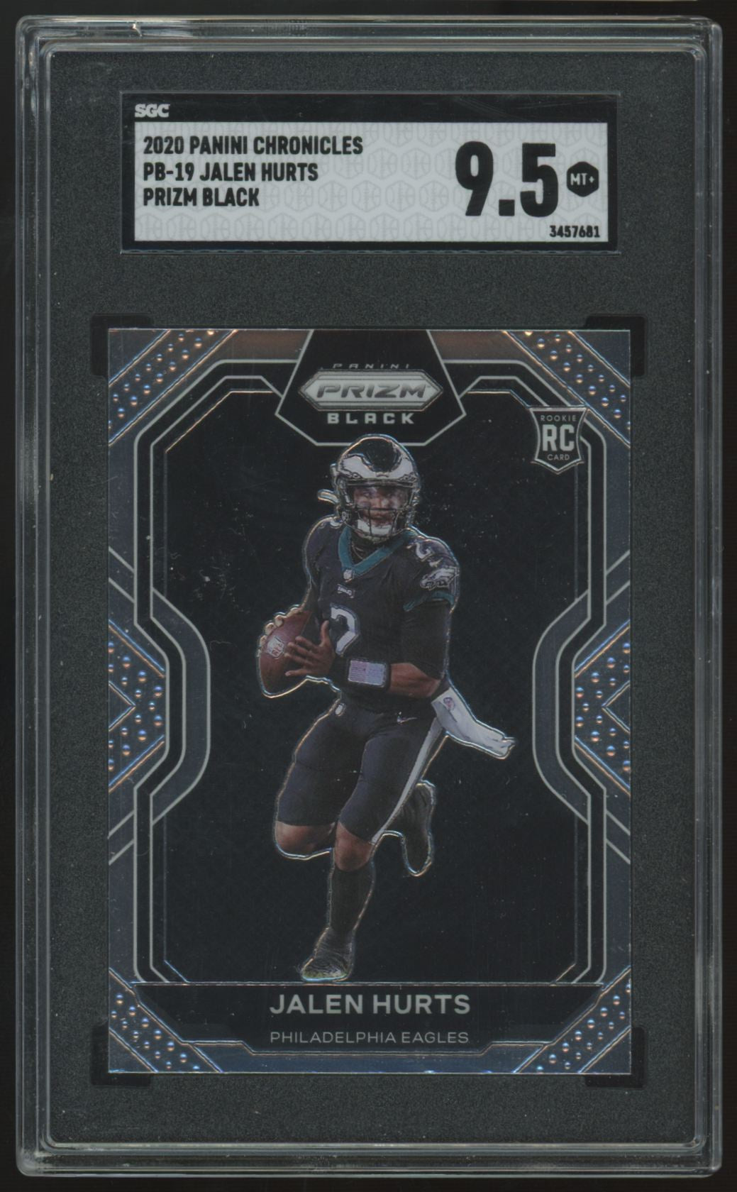 2020 Panini Chronicles Prizm Black Jalen Hurts RC #PB-19 SGC 9.5