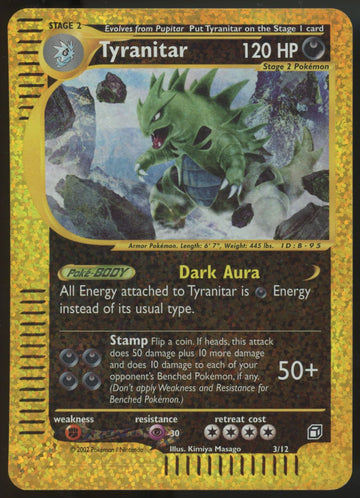 2002 Pokemon Tyranitar Expedition Reverse Holo Box Topper #3