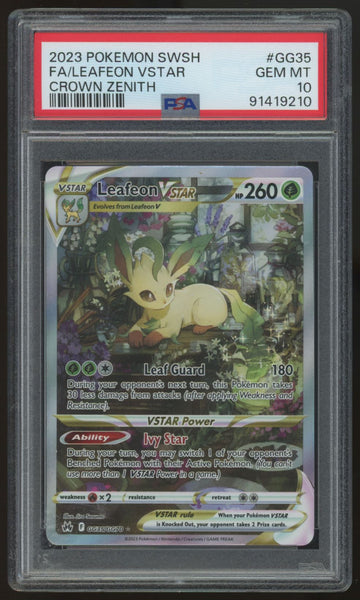 2023 Pokemon Leafeon VSTAR Crown Zenith Full Art #GG35 PSA 10