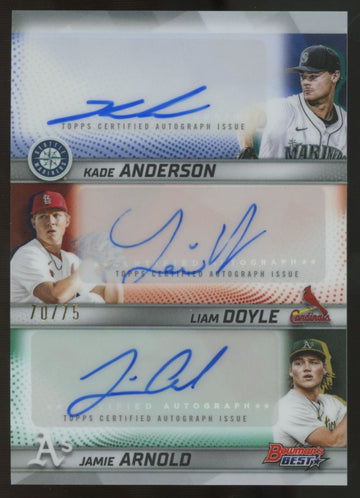 2025 Bowman's Best Kade Anderson Liam Doyle Jamie Arnold Triple Auto /75