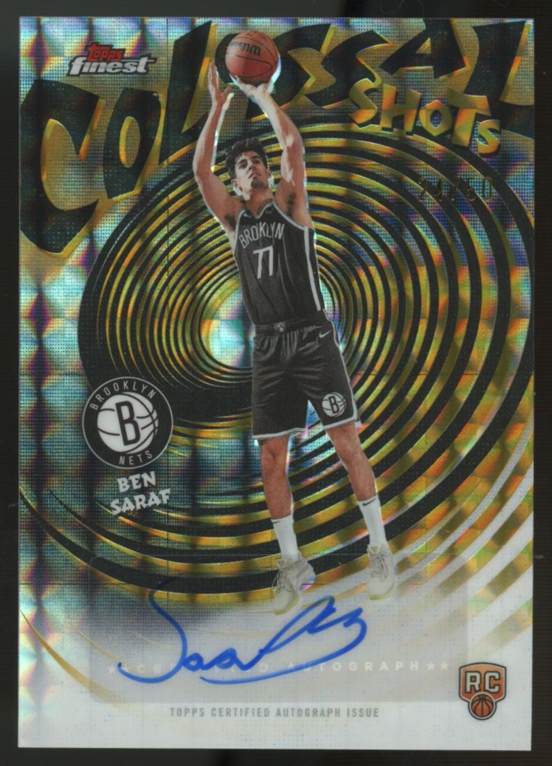 2025-26 Topps Finest Ben Saraf RC Colossal Shots Gold Geometric Auto /50 #CS-BS