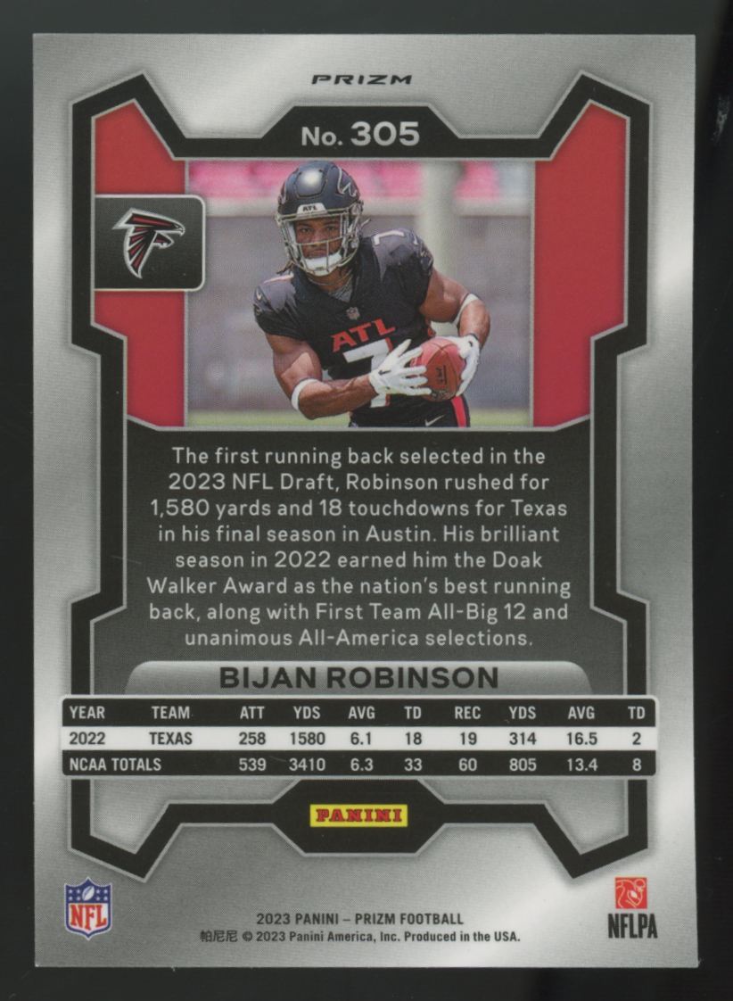 2023 Panini Prizm Bijan Robinson RC Silver #305