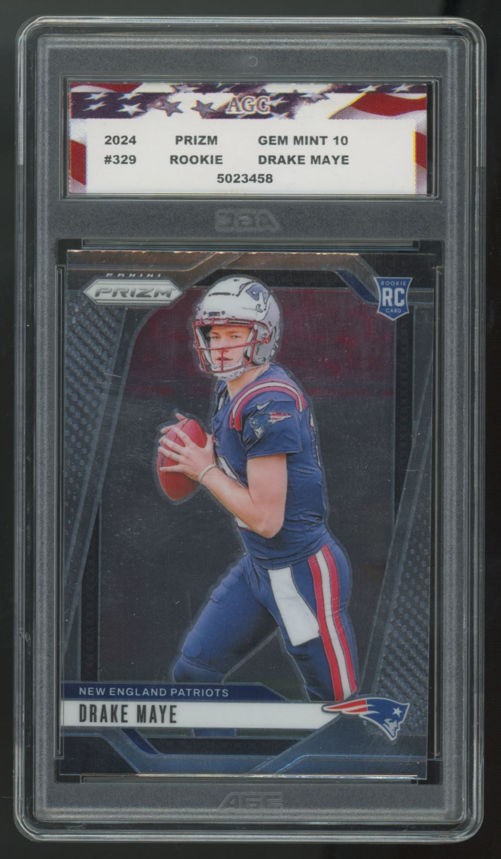 2024 Panini Prizm Drake Maye RC #329 AGC 10 *458