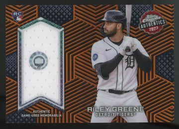 2023 Topps Chrome Riley Greene RC Orange Authentics Patch /25 #RCA-RG