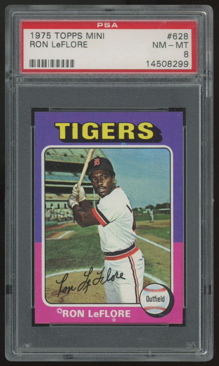 1975 Topps Mini Ron LeFlore RC #628 PSA 8