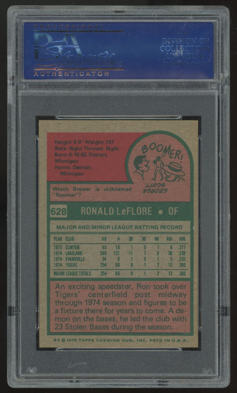 1975 Topps Mini Ron LeFlore RC #628 PSA 8