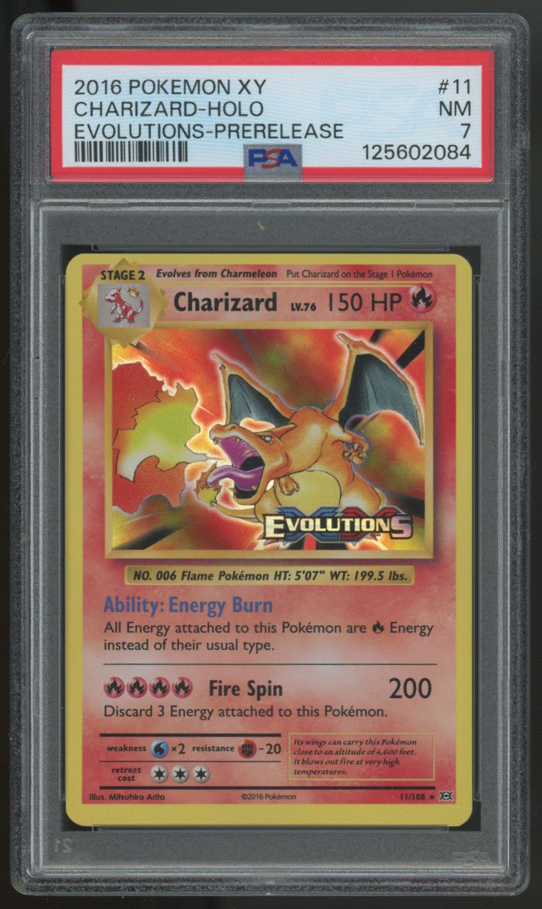 2016 Pokemon Charizard Evolutions Prerelease Holo #11 PSA 7