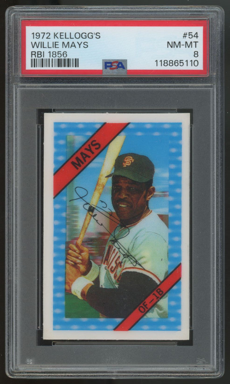 1972 Kellogg's Willie Mays RBI 1856 #54 PSA 8 *110