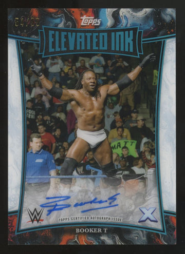 2025 Topps Exalted WWE Booker T Aqua Elevated Ink Auto /99 #ELI-BRT