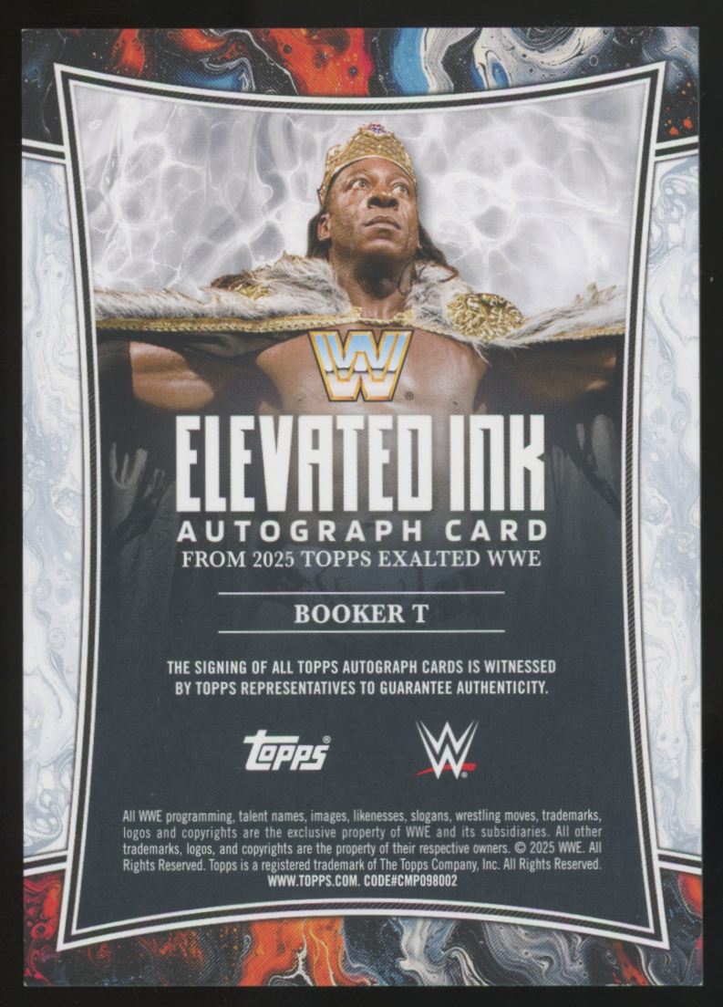 2025 Topps Exalted WWE Booker T Aqua Elevated Ink Auto /99 #ELI-BRT