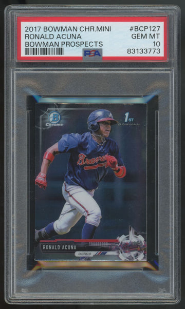 2017 Bowman Chrome Mini Ronald Acuna 1st Prospect #BCP127 PSA 10