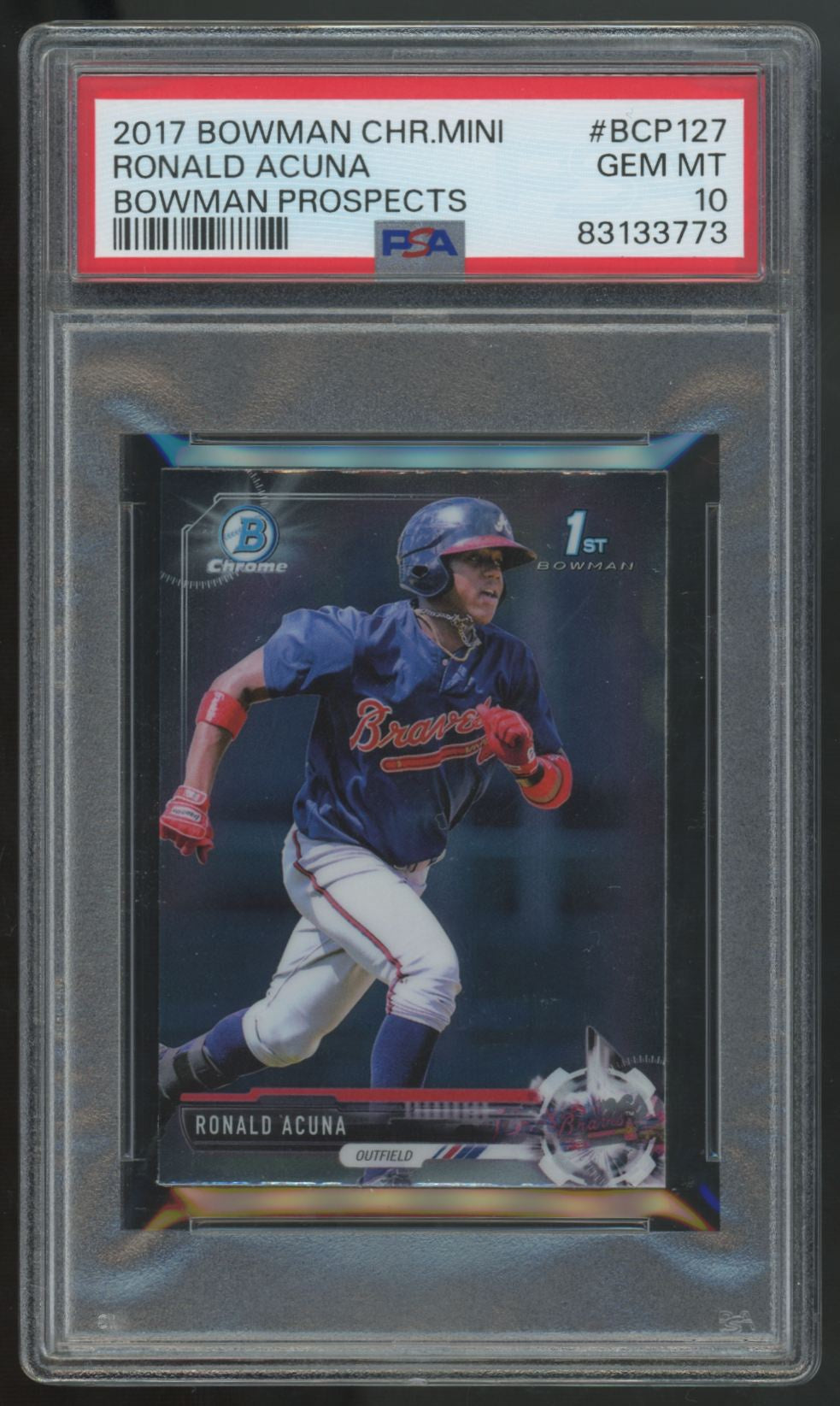 2017 Bowman Chrome Mini Ronald Acuna 1st Prospect #BCP127 PSA 10