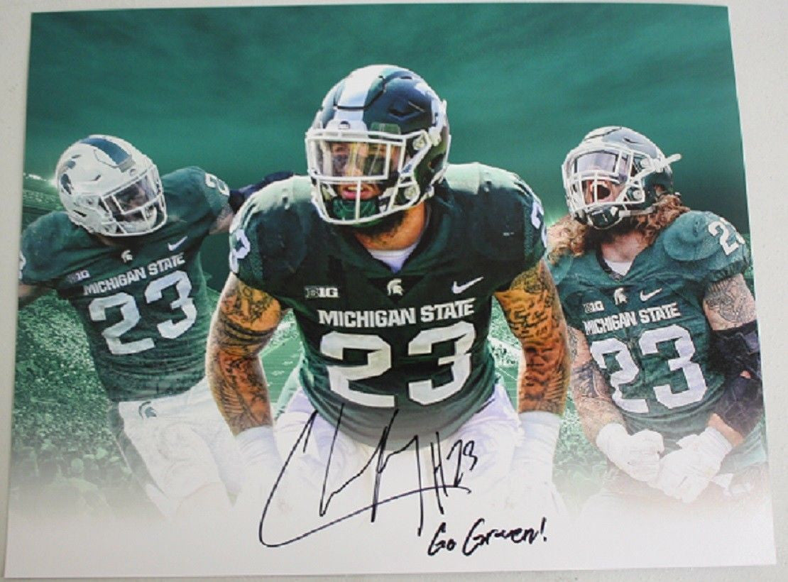 Chris Frey #23 Michigan State Spartans OLB Collage Signed 11x14 Photo ~ Go Green