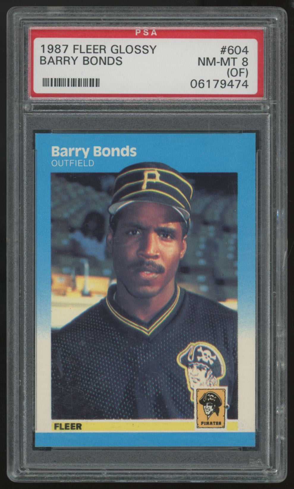 1987 Fleer Glossy Barry Bonds RC #604 PSA 8 (OF)