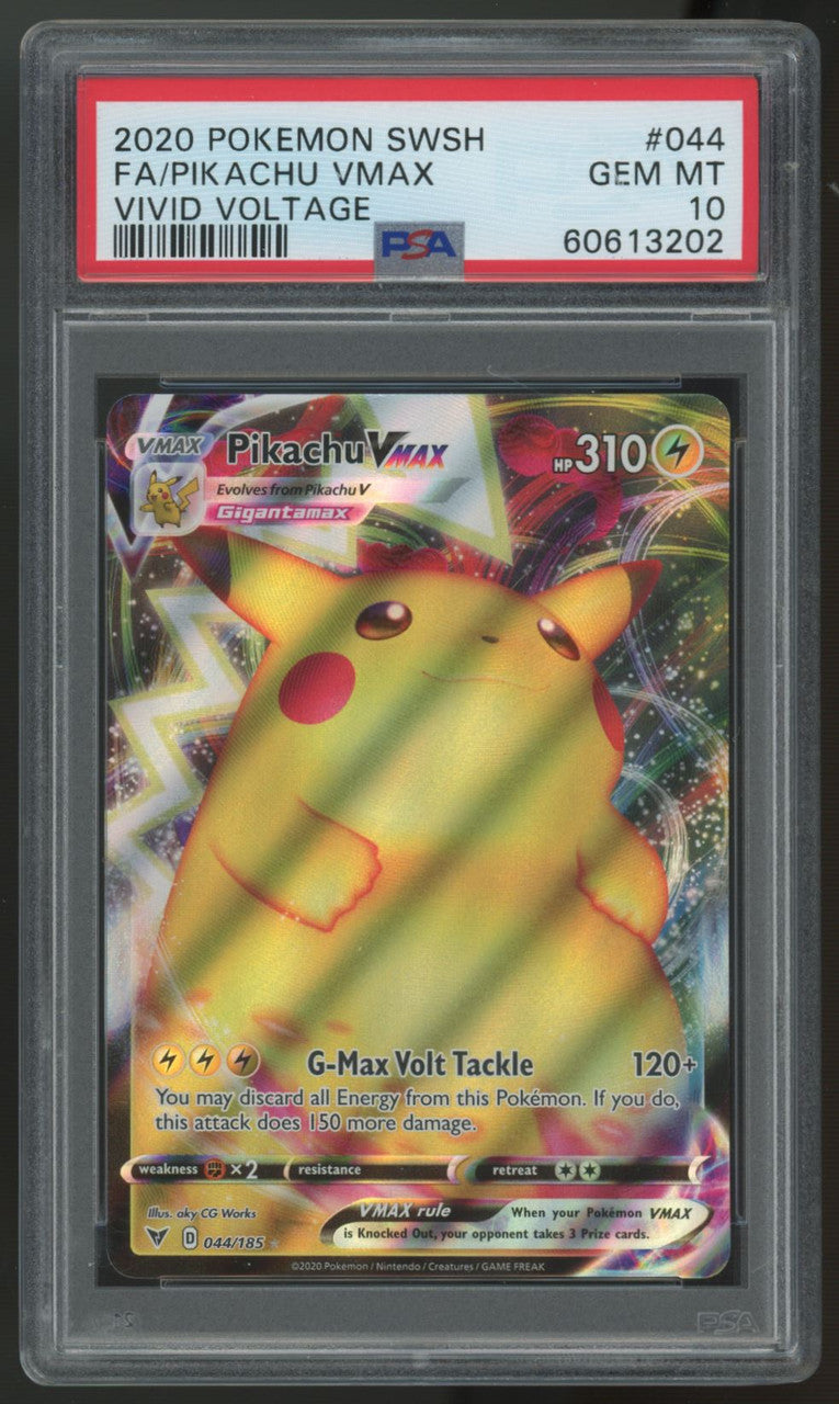 2020 Pokemon Pikachu VMAX Vivid Voltage Full Art #044 PSA 10