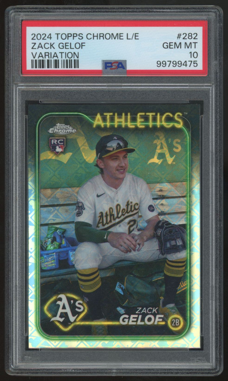 2024 Topps Chrome Logofractor Zach Gelof RC Variation #282 PSA 10