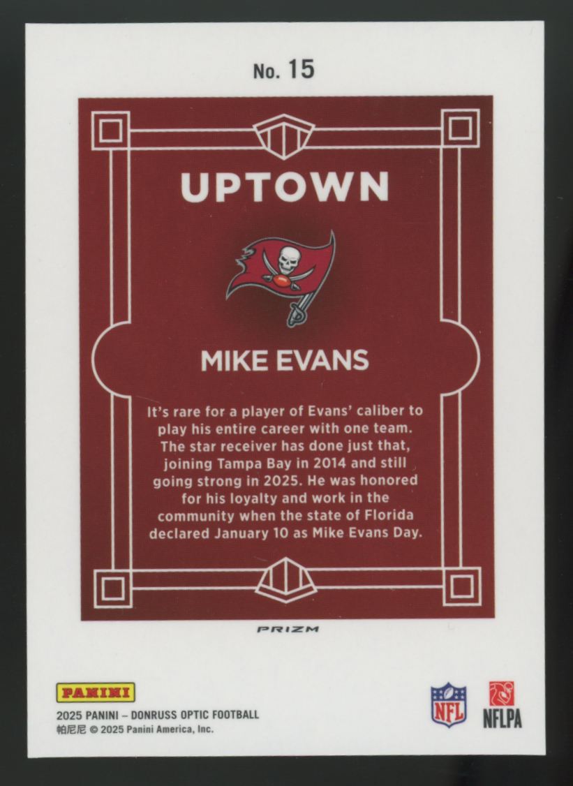 2025 Panini Donruss Optic Mike Evans Uptown SSP #15