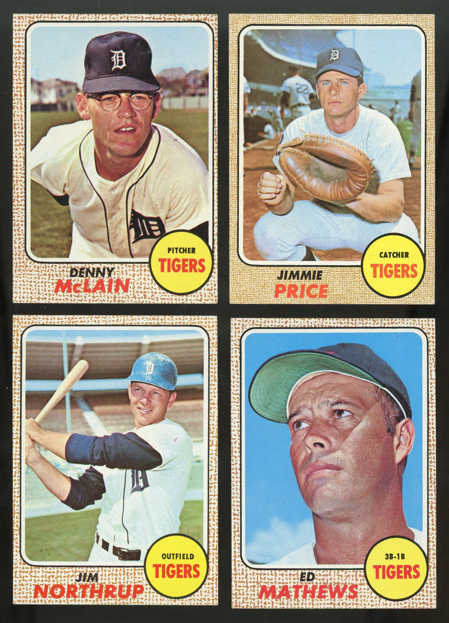 1968 Topps Detroit Tigers Team Set (20) Kaline McLain EX/MT-NM