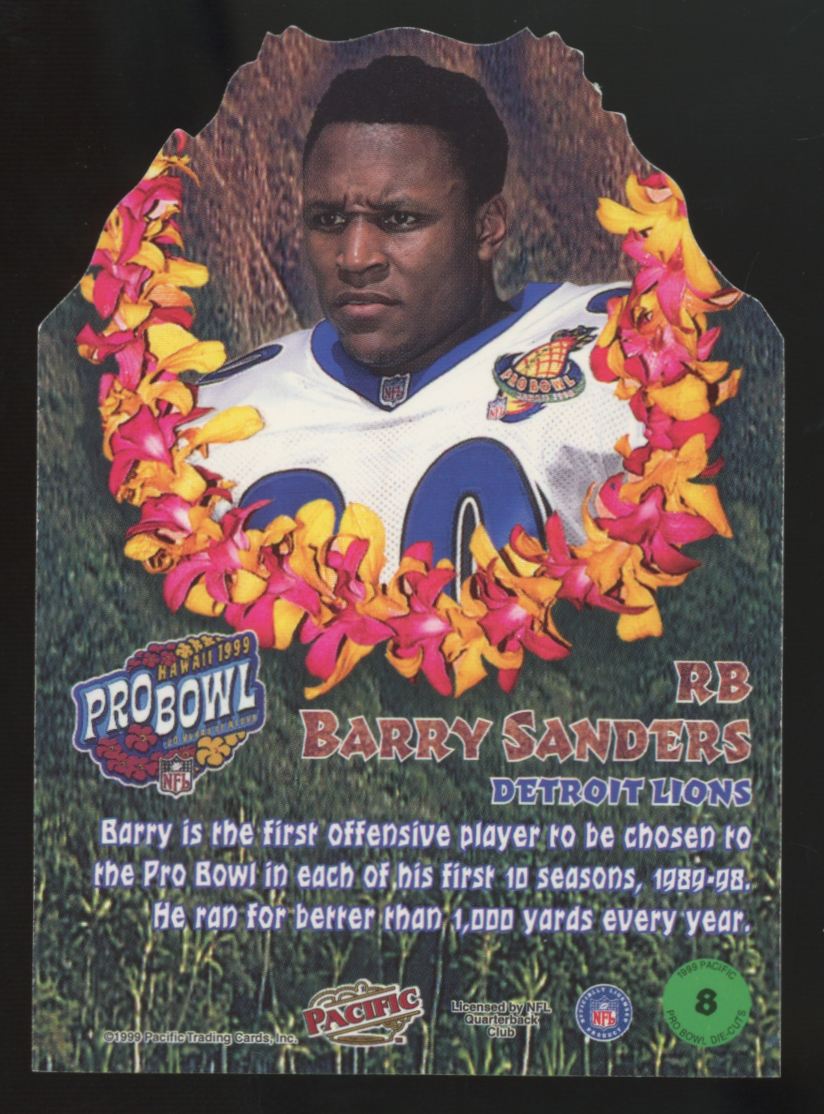 1999 Pacific Barry Sanders Pro Bowl Die Cut #8