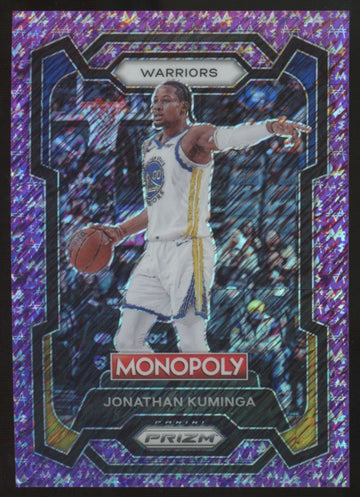 2023-24 Panini Prizm Monopoly Jonathan Kuminga Purple Millionaire Shimmer /50