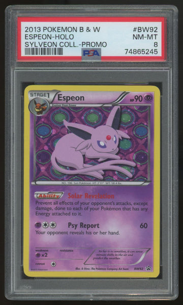 2013 Pokemon Espeon Sylveon Collection Promo #BW92 PSA 8