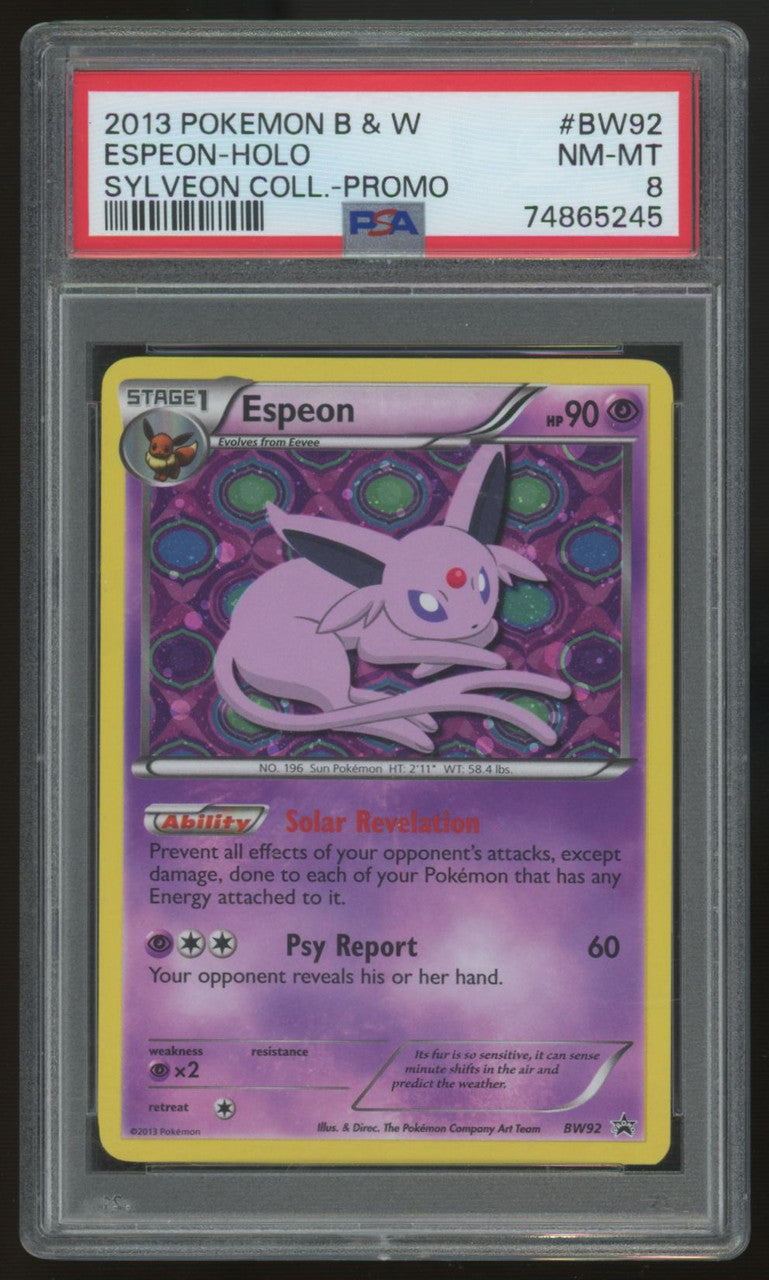 2013 Pokemon Espeon Sylveon Collection Promo #BW92 PSA 8