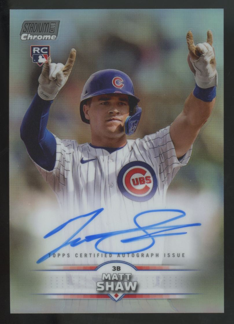 2025 Topps Stadium Club Matt Shaw RC Chrome Auto Refractor #SCCA-MS