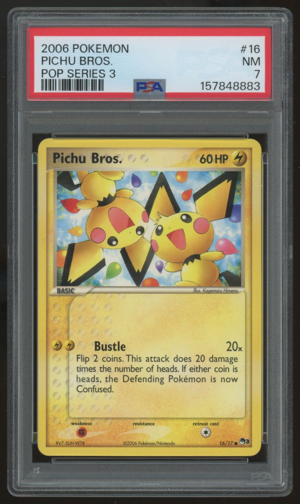2006 Pokemon Pichu Bros Pop Series 3 #16 PSA 7