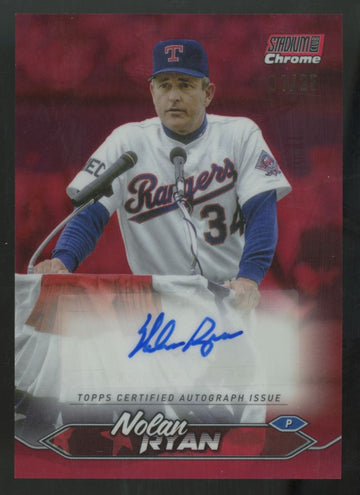 2024 Topps Stadium Club Nolan Ryan Chrome Red Foil Auto /25 #SCCA-NR