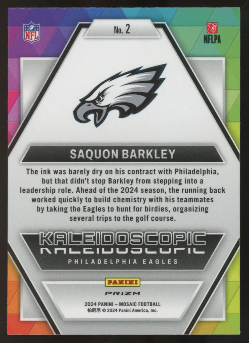 2024 Panini Mosaic Saquon Barkley Kaleidoscopic Prizm SSP #2