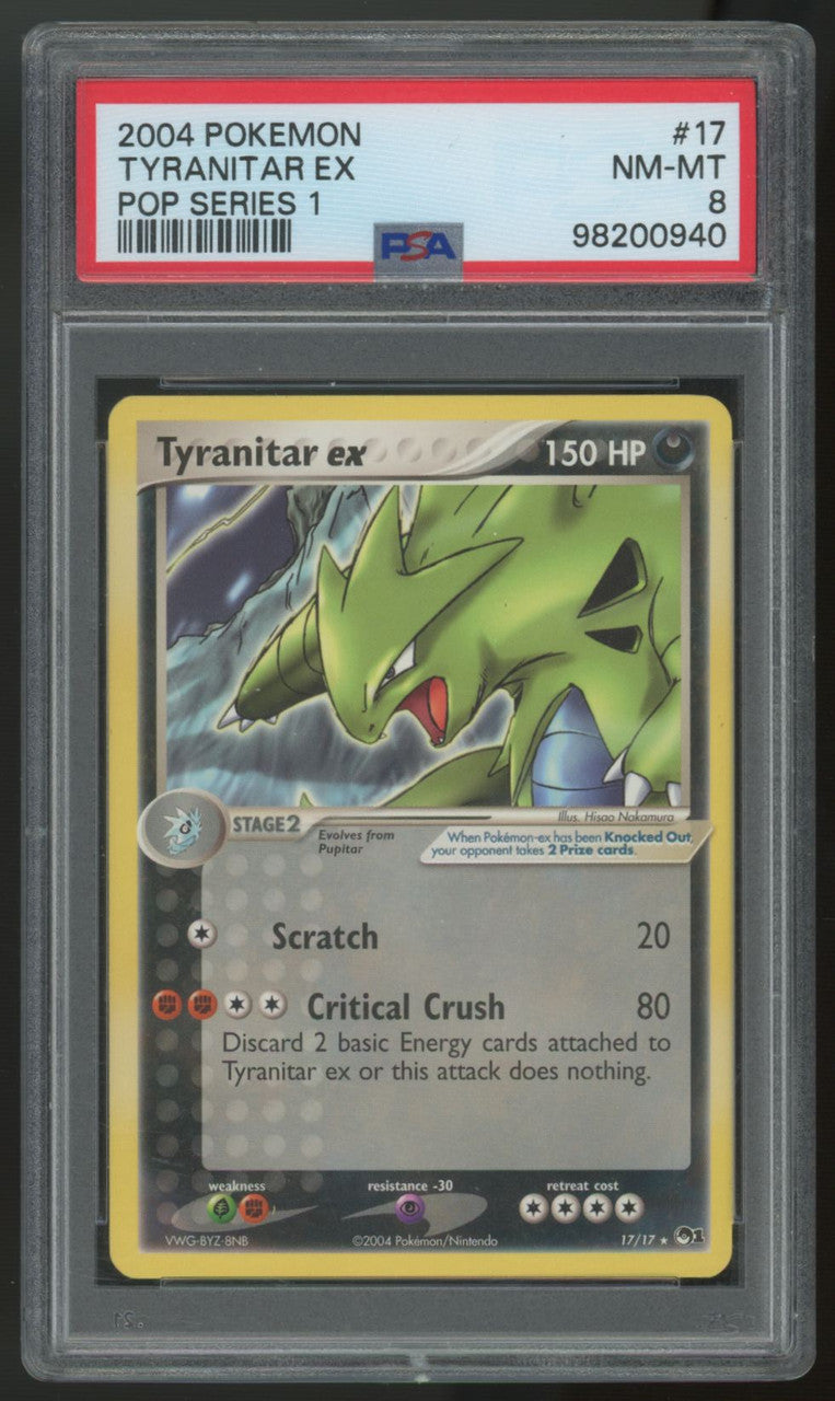 2004 Pokemon Tyranitar ex Pop Series 1 #17 PSA 8