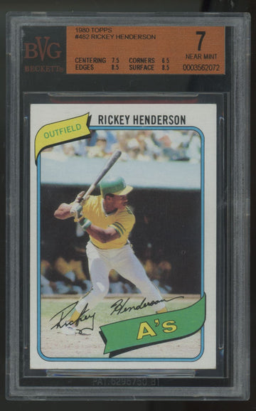 1980 Topps Rickey Henderson RC #482 BVG 7
