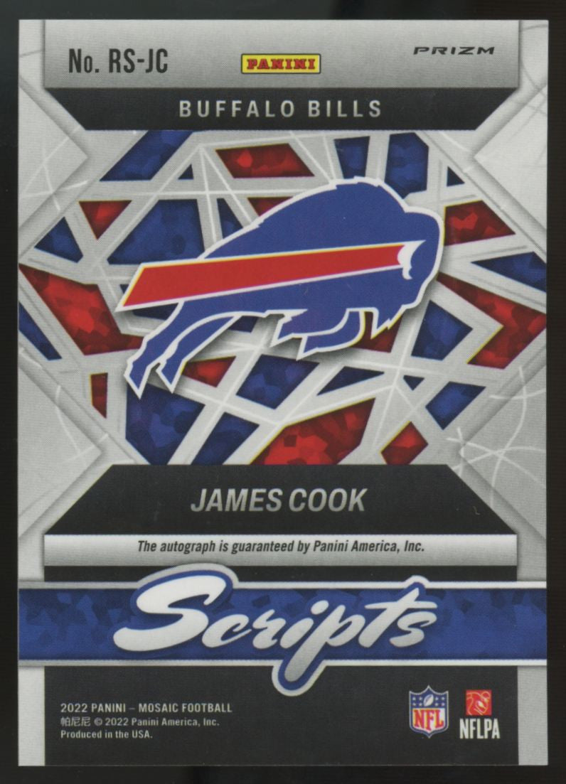 2022 Panini Mosaic James Cook RC Scripts Auto #RS-JC