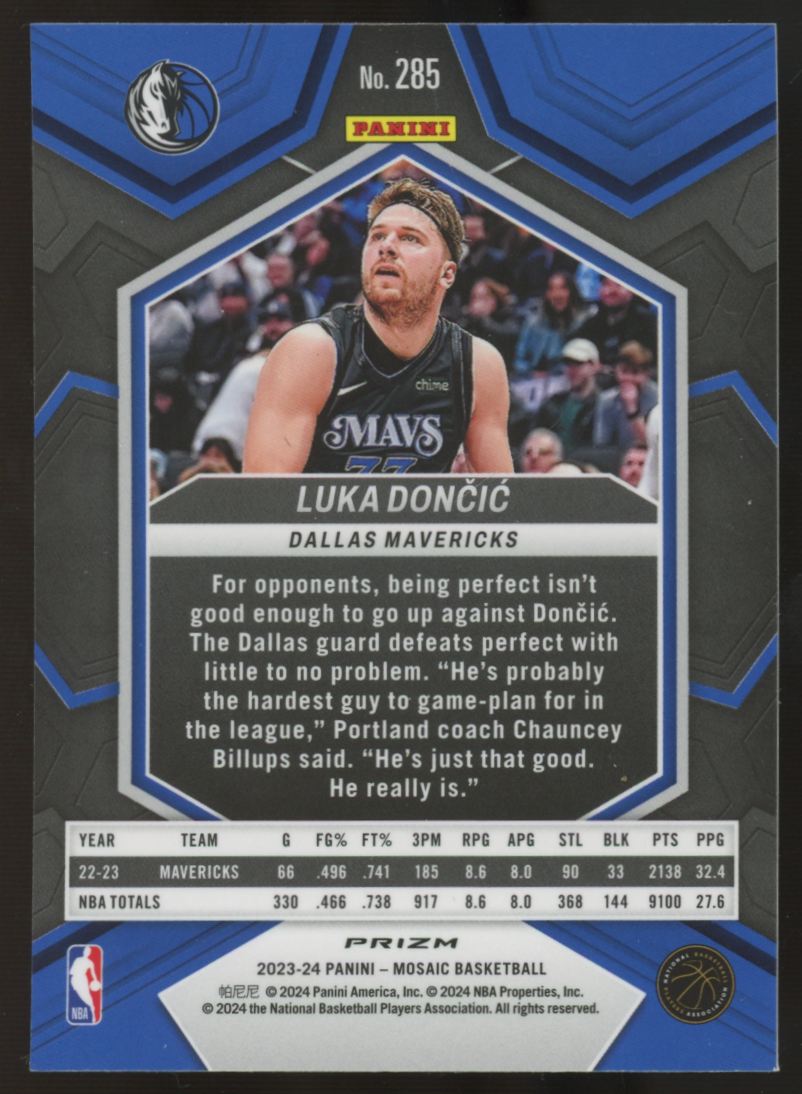 2023-24 Panini Mosaic Luka Doncic City Edition Genesis Prizm SSP #285