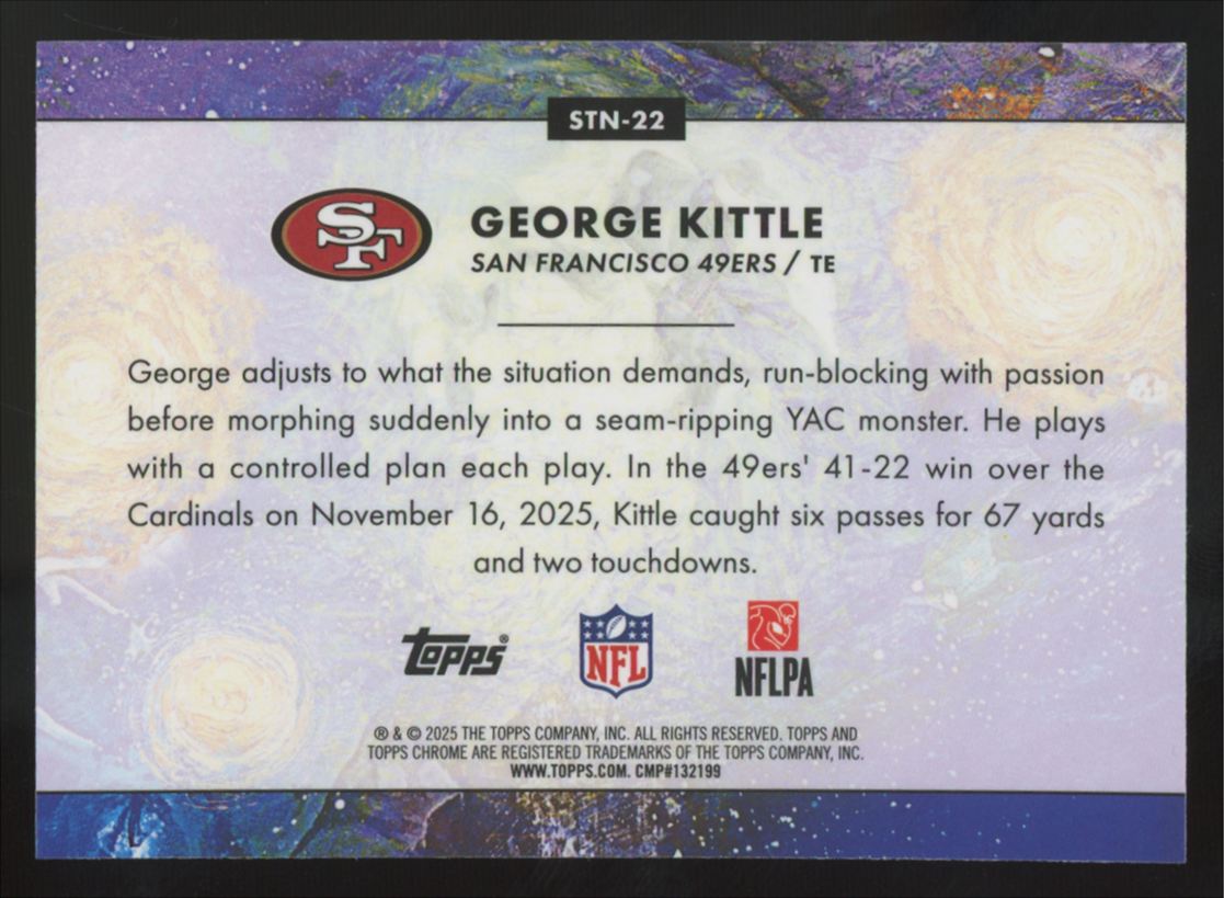 2025 Topps Chrome Cosmic George Kittle Stars In The Night #STN-22 "A"