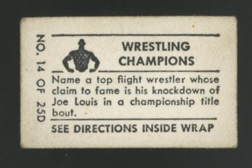 1948 Topps Magic Tony Galento Wrestling Champions #14 G/VG