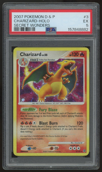 2007 Pokemon Charizard Secret Wonders Holo #3 PSA 5 (E)