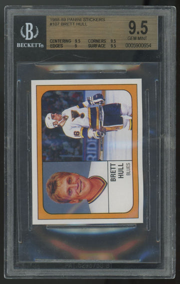 1988-89 Panini Stickers Brett Hull #107 BGS 9.5