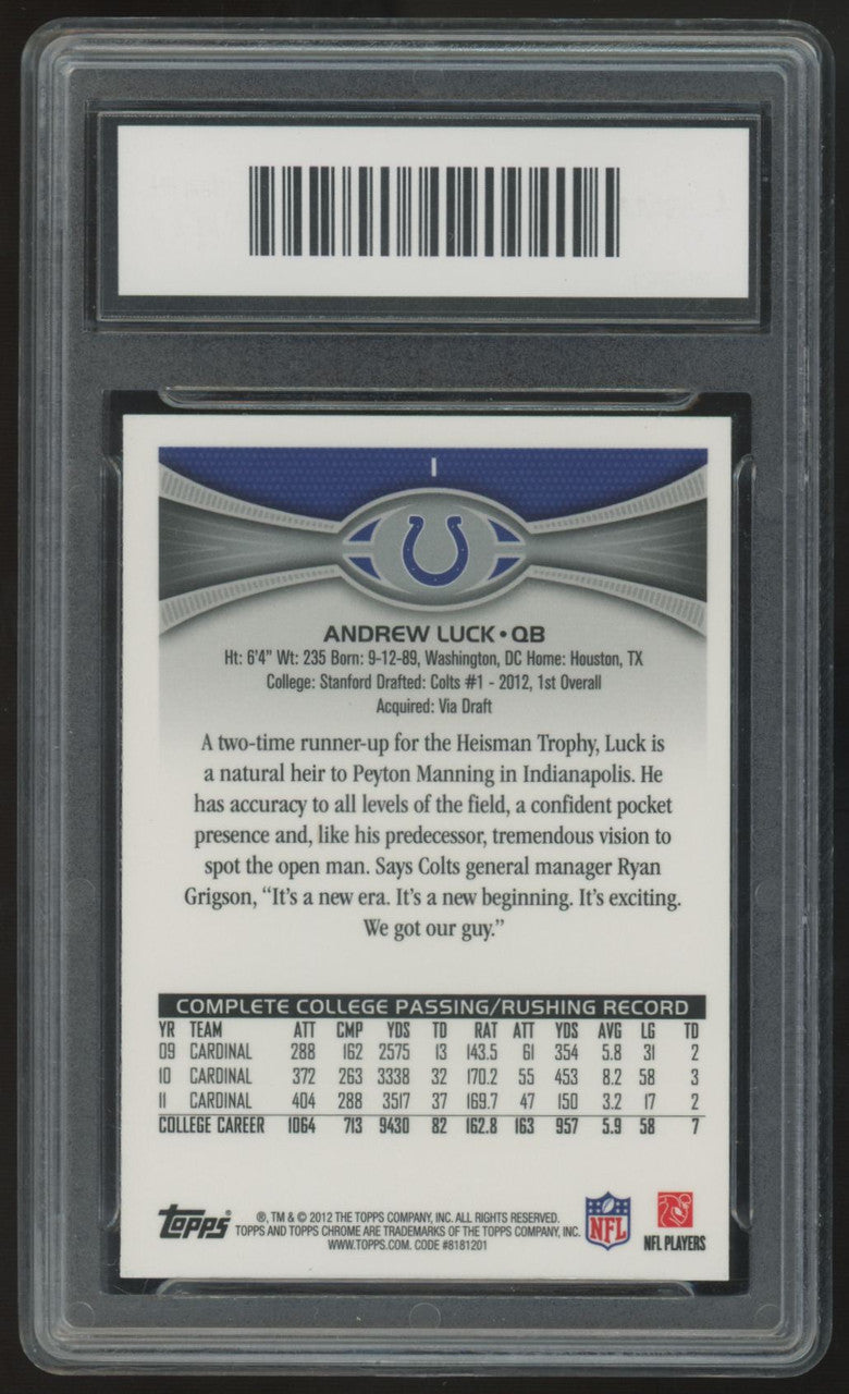2012 Topps Chrome Andrew Luck RC #1 GMA 10