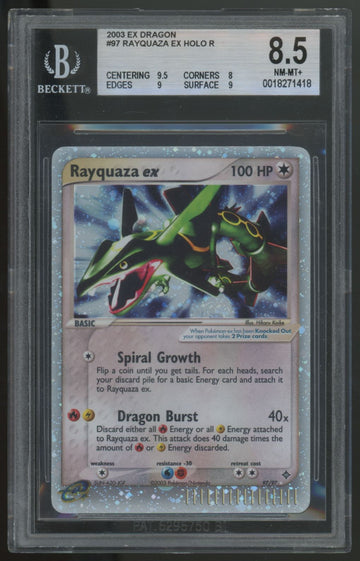 2003 Pokemon Rayquaza ex Dragon Holo #97 BGS 8.5