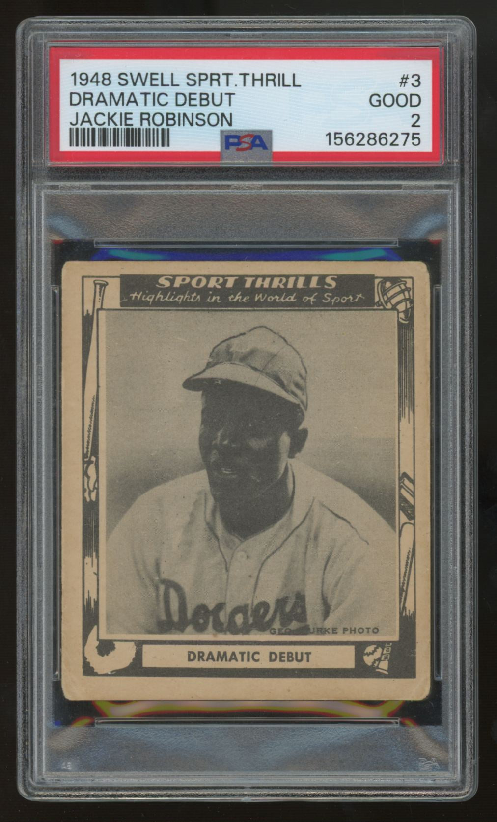 1948 Swell Sport Thrills Jackie Robinson RC Dramatic Debut #3 PSA 2 *275
