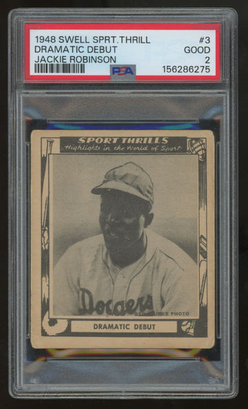 1948 Swell Sport Thrills Jackie Robinson RC Dramatic Debut #3 PSA 2 *275