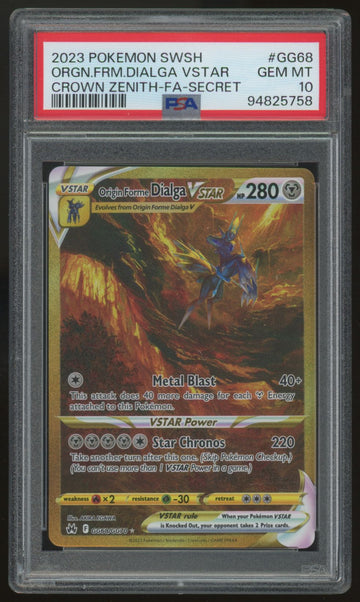 2023 Pokemon Origin Forme Dialga VSTAR Crown Zenith Secret Full Art #GG68 PSA 10