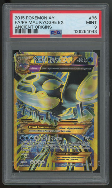 2015 Pokemon Primal Kyogre EX Ancient Origins Full Art #96 PSA 9