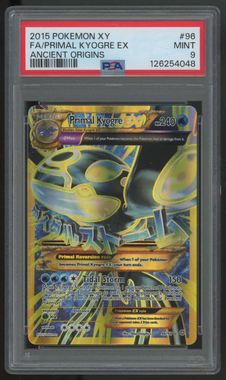 2015 Pokemon Primal Kyogre EX Ancient Origins Full Art #96 PSA 9