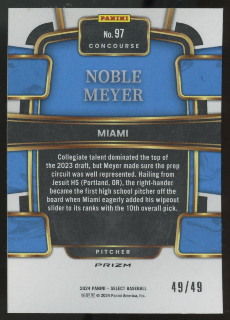 2024 Select Noble Meyer Blue Prizm /49 #97