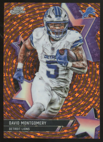 2025 Topps Chrome Cosmic David Montgomery StarFractor Orange /25 #SF-19