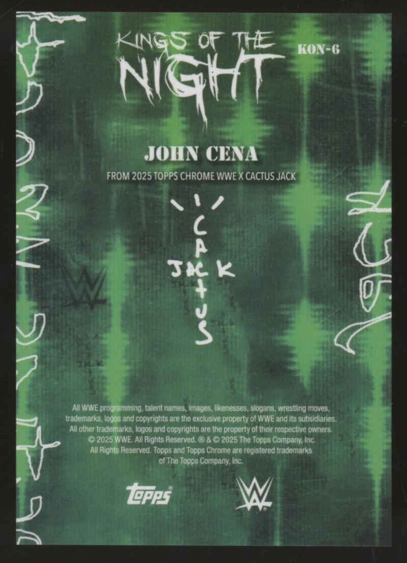 2025 Topps Chrome X Cactus Jack John Cena Kings of the Night SSP #KON-6