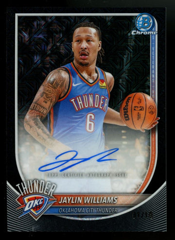2025-26 Bowman Chrome Jaylin Williams Black Mojo Refractor Auto /10 #BCA-JI